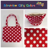 Medium Tote Bag with Zip- Red Spot Medium Tote Bag with Zip- Red Spot